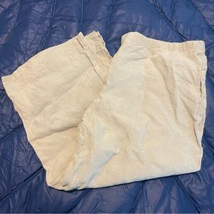 Jjill cream colored linen pants